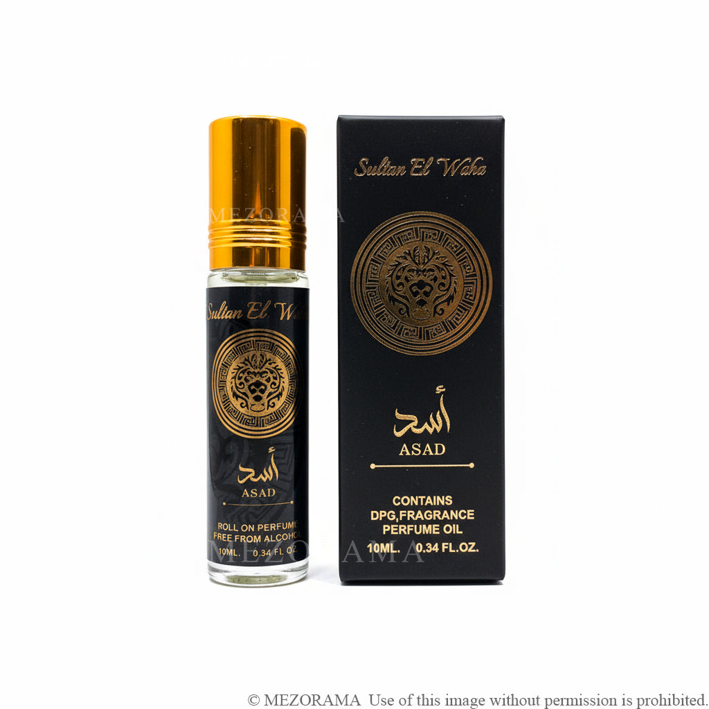 Powerful Oriental Charisma, Asad, Concentrated Musk Unisex, Alcohol-Free Roll-On, 10 ml