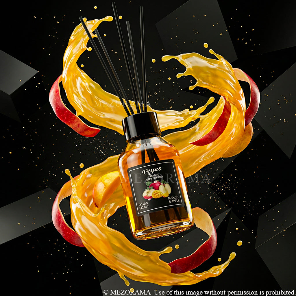 Diffusoren Intensive Gourmet-Atmosphäre, Veyes Diffusor, Himbeere & Vanille, Dekorativer Raumduft, 110 ml